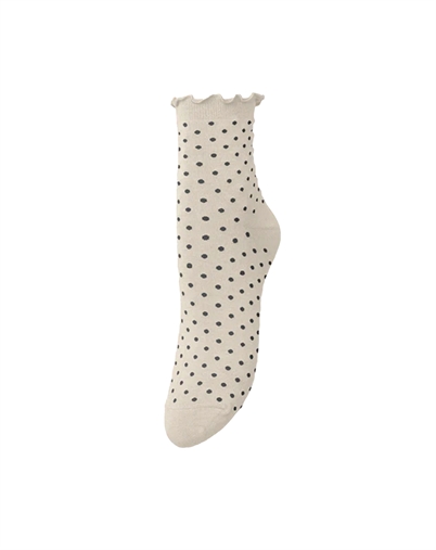 Beck Söndergaard - Dotted Frilla Short Strømpe - Birch White